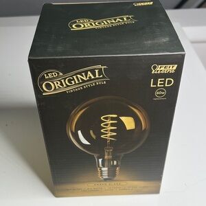 Feit Electric 60-Watt Equivalent G63 Dimmable Amber Glass LED Light Bulb